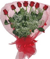 7 adet kipkirmizi gülden görsel buket  Kayseri çiçek online çiçekçi , çiçek siparişi 