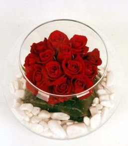 Cam fanusta 11 adet kırmızı gül  Kayseri çiçek ucuz çiçek gönder 