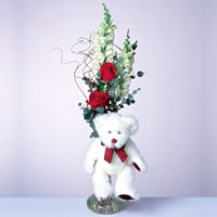  2 adet gül ve panda özel  Kayseri çiçek internetten çiçek siparişi 