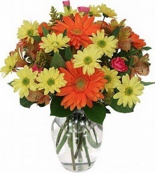  Kayseri çiçek kaliteli taze ve ucuz çiçekler  vazo içerisinde karışık mevsim çiçekleri