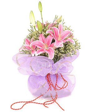 3 dal kazablanka görsel buketi  Kayseri çiçek online çiçek gönderme sipariş 