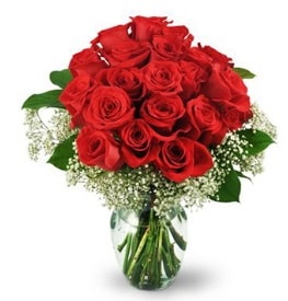25 adet kırmızı gül cam vazoda  Kayseri çiçek çiçek siparişi sitesi 