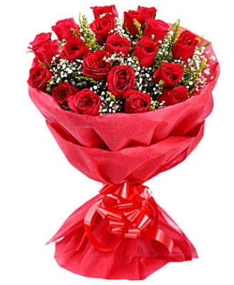 21 adet kırmızı gülden modern buket  Kayseri çiçek ucuz çiçek gönder 