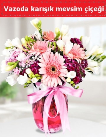Vazoda karışık mevsim çiçeği  Kayseri çiçek çiçek siparişi sitesi 